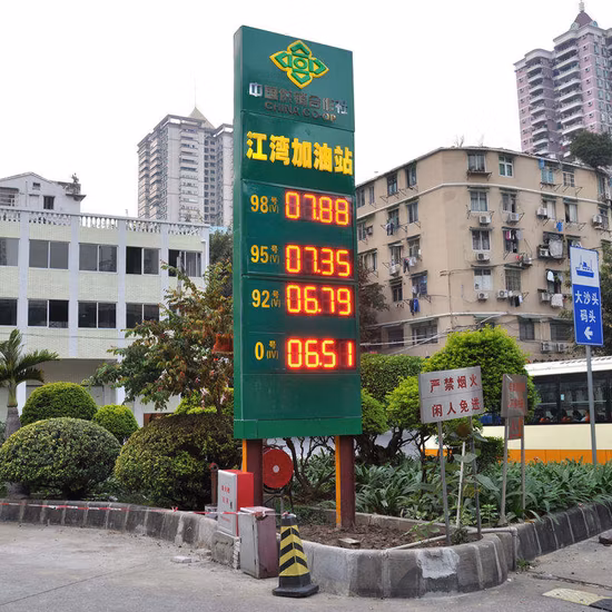 Fuel Station Pylon Sign Gas Station Signs LED 7 Segment LED Board Gas Price Display