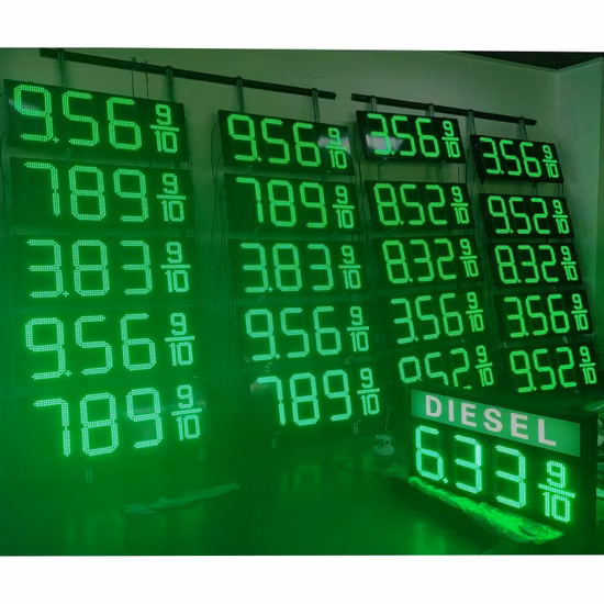 Affichage extérieur durable économiseur d'énergie de signe de prix du gaz LED régulier
