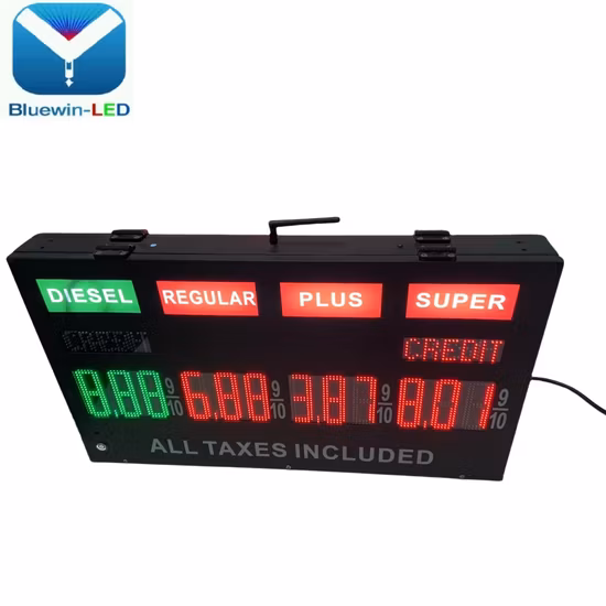 Caisson lumineux régulier double face 16 pouces 8,88 9/10 LED signe de prix du gaz construit